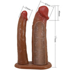 PRETTY LOVE - YAIRON DOUBLE PENIS SLEEVE WITH 4 CM EXTENSION MULATTO - Amore24