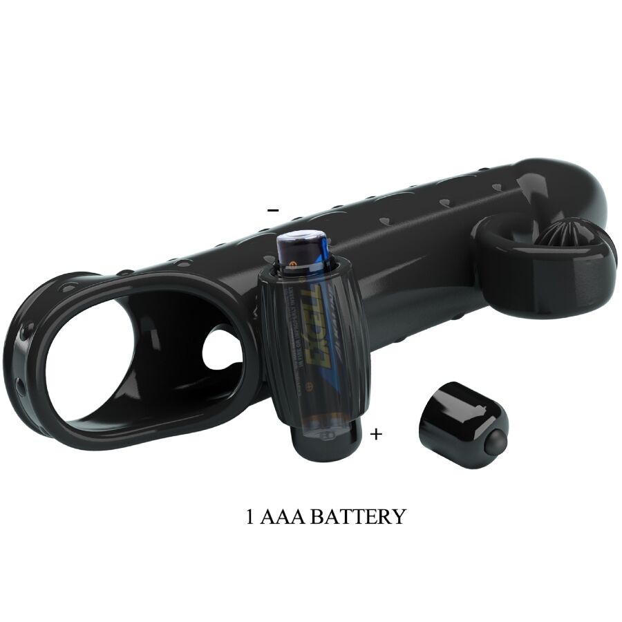 ROMANCE - VIBRATING PENIS SLEEVE BLACK - Amore24