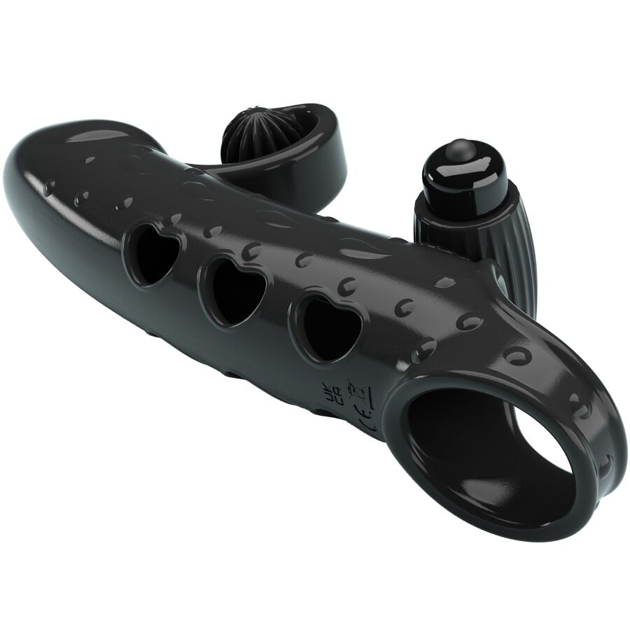 ROMANCE - VIBRATING PENIS SLEEVE BLACK - Amore24