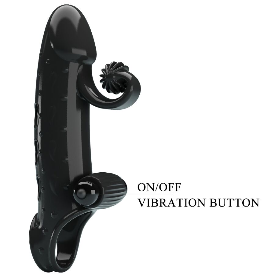ROMANCE - VIBRATING PENIS SLEEVE BLACK - Amore24