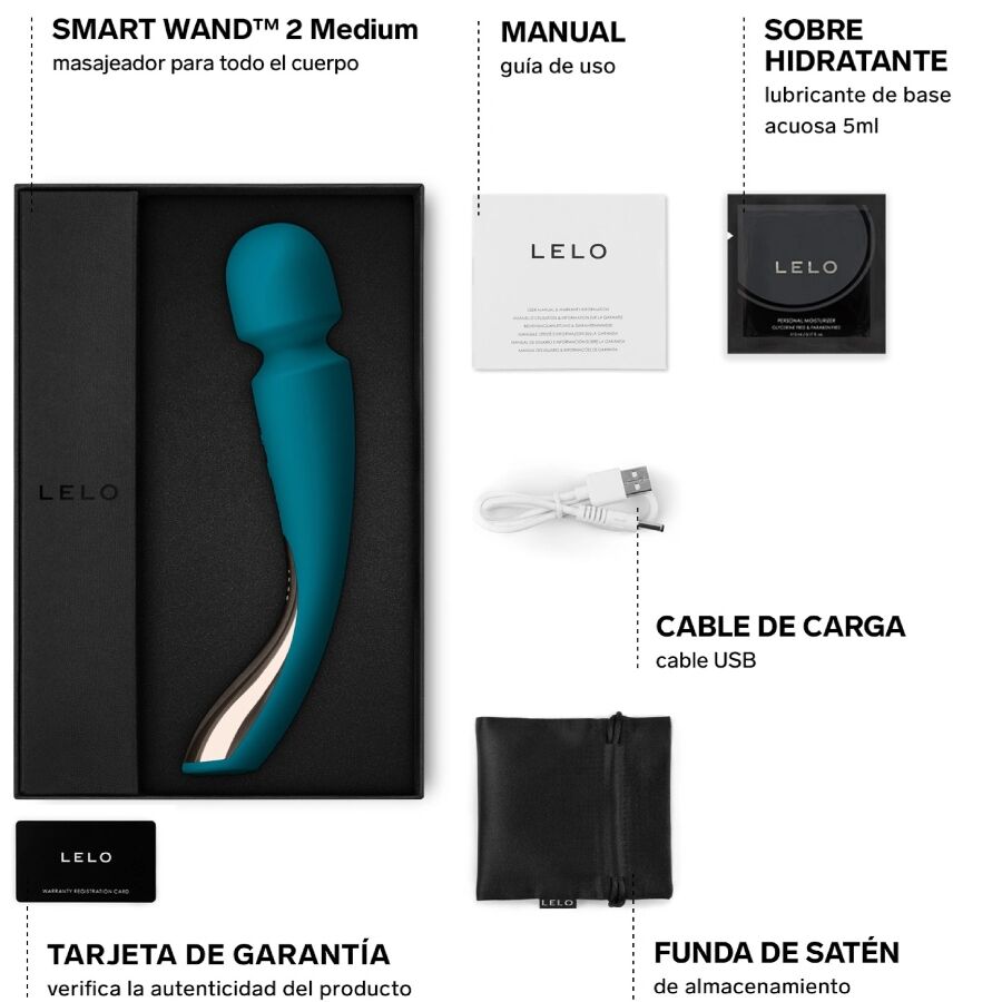 LELO - SMART MEDIUM WAND 2 OCEAN BLUE MASSAGER - Amore24