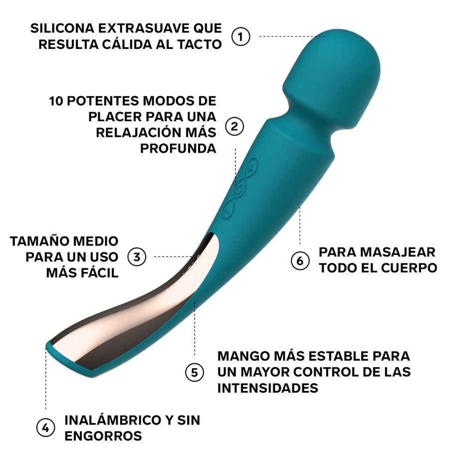 LELO - SMART MEDIUM WAND 2 OCEAN BLUE MASSAGER - Amore24