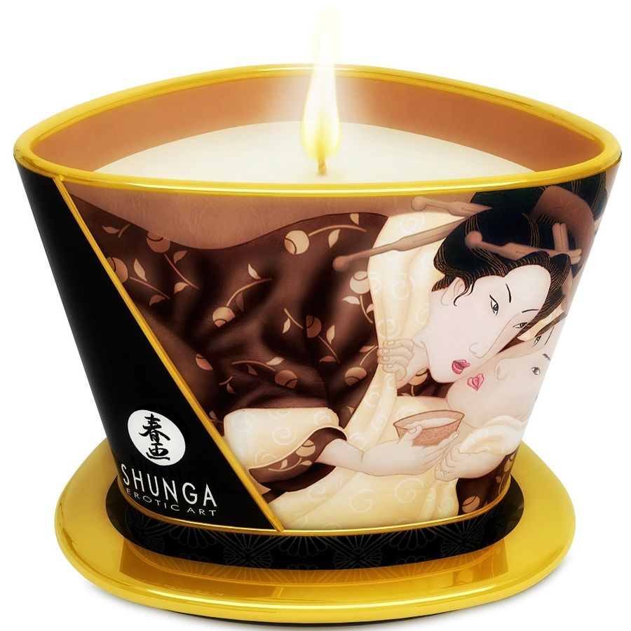 SHUNGA - MINI CARESS BY CANDELIGHT CHOCOLATE MASSAGE CANDLE 170 ML - Amore24