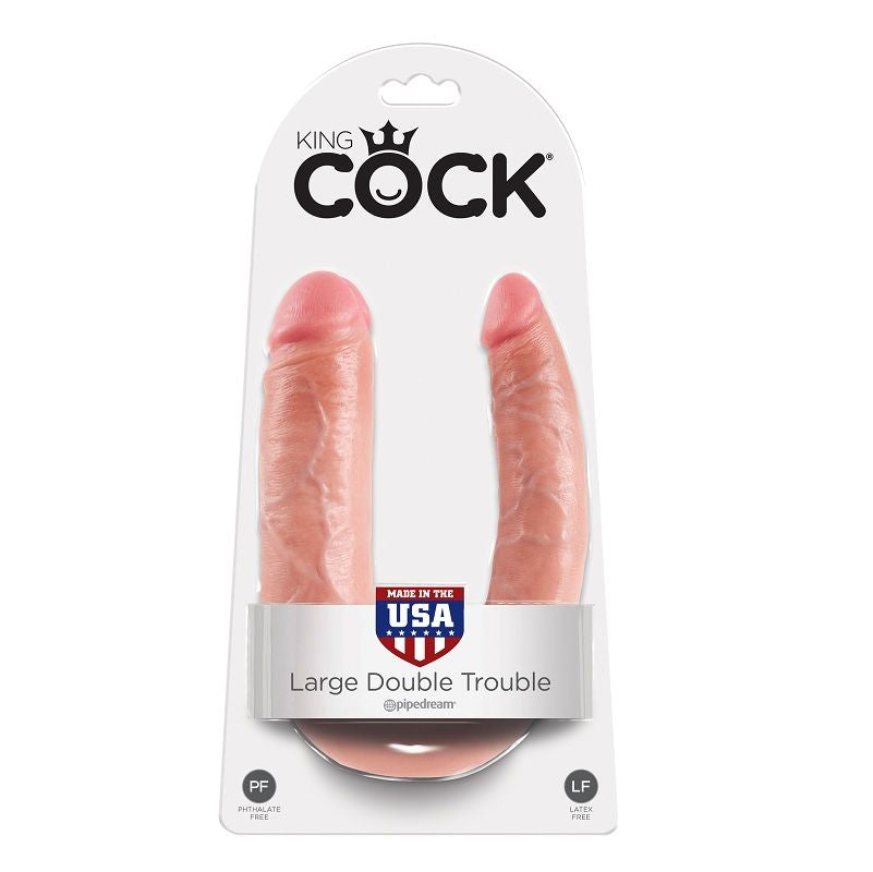 KING COCK - U-SHAPED LARGE DOUBLE TROUBLE FLESH 17.8 CM - Amore24