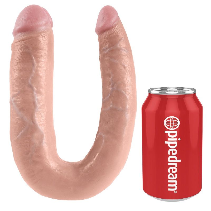 KING COCK - U-SHAPED LARGE DOUBLE TROUBLE FLESH 17.8 CM - Amore24