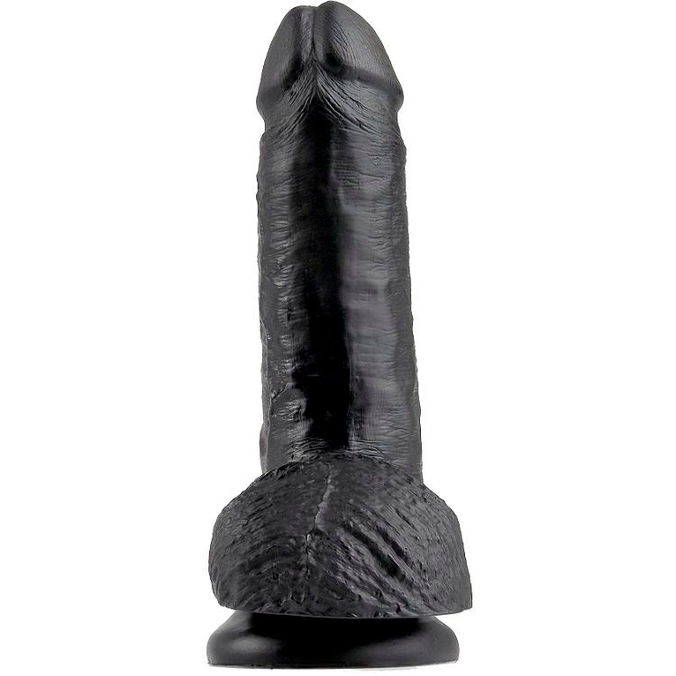 KING COCK - 7 DILDO BLACK WITH BALLS 17.8 CM - Amore24