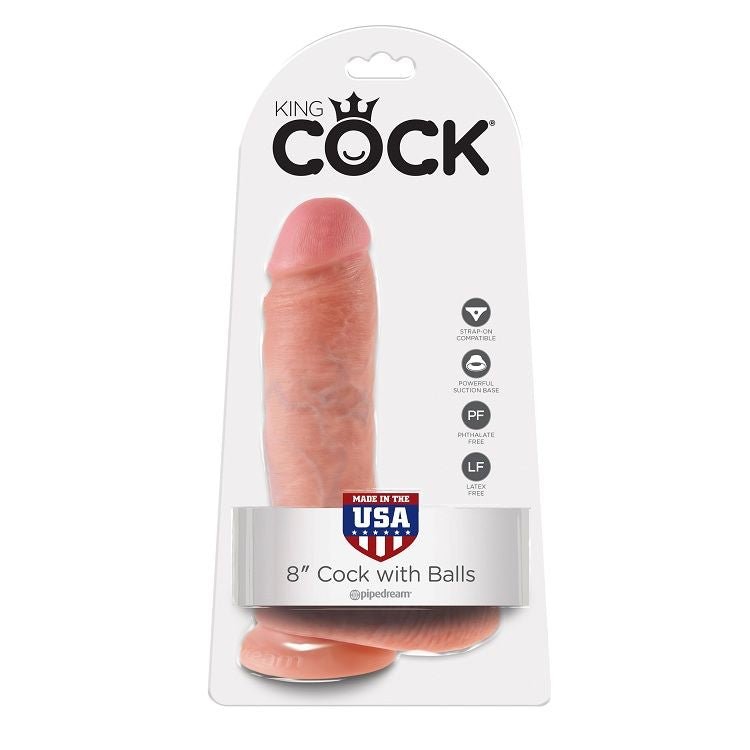 KING COCK - 8 DILDO FLESH WITH BALLS 20.3 CM - Amore24