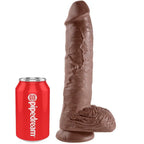 KING COCK - 10 DILDO BROWN WITH BALLS 25.4 CM - Amore24
