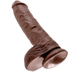 KING COCK - 10 DILDO BROWN WITH BALLS 25.4 CM - Amore24