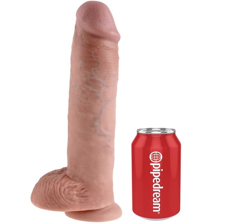 KING COCK - 11 DILDO FLESH WITH BALLS 28 CM - Amore24