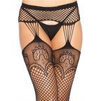 LEG AVENUE - NET STOCKINGS WITH GARTER LINES - Amore24