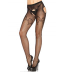 LEG AVENUE - PANTIE IN ELEGANT BLACK EMBROIDERED NET - Amore24