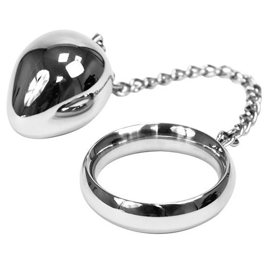 METAL HARD - COCK RING 45MM + CHAIN WITH METAL BALL - Amore24
