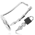 METAL HARD - TESTICLE RING WITH URETHRAL CHASTITY PLUG - Amore24