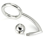 METAL HARD - COCK RING RING WITH ANAL INTRUDER HOOK 45MM - Amore24