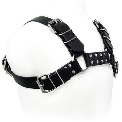 LEATHER BODY - BLACK BULL DOG HARNESS - Amore24