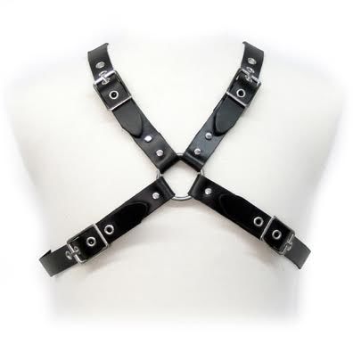 LEATHER BODY - BLACK BUCKLE HARNESS FOR MEN - Amore24