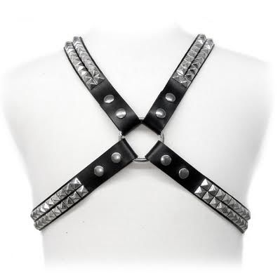 LEATHER BODY - PYRAMID STUD HARNESS - Amore24