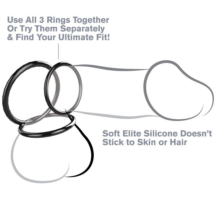 FANTASY C-RINGZ - SILICONE 3 RING STAMINA SET - Amore24