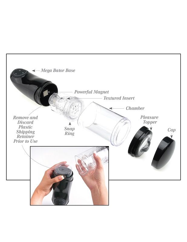EXTREME TOYZ - PDX MEGA BATOR USB MALE MASTURBATOR VAGINA WHITE - Amore24