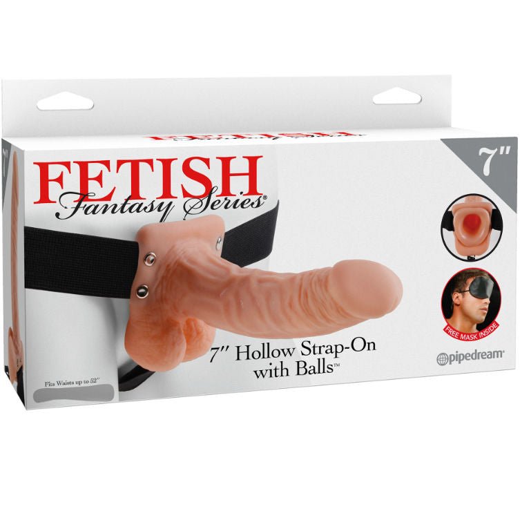 FETISH FANTASY SERIES - SERIES 7 HOLLOW STRAP - ON WITH BALLS 17.8CM FLESH - Amore24