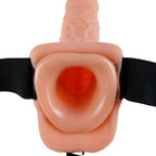 FETISH FANTASY SERIES - SERIES 7 HOLLOW STRAP - ON WITH BALLS 17.8CM FLESH - Amore24