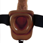 FETISH FANTASY SERIES - SERIES 9 HOLLOW STRAP - ON WITH BALLS 22.9CM BROWN - Amore24