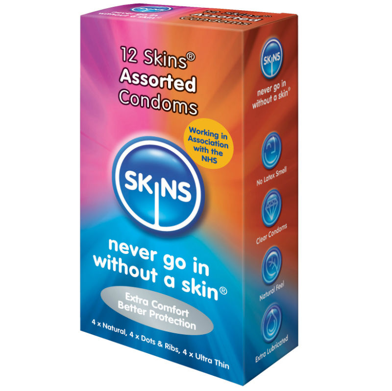 SKINS - CONDOMS ASSORTED 12 PACK - Amore24