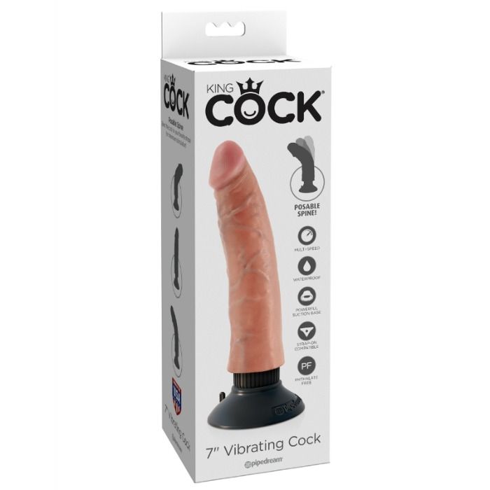 KING COCK - 17.78 CM VIBRATING COCK FLESH - Amore24