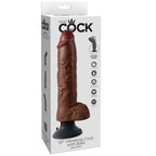 KING COCK - 25.5 CM VIBRATING COCK WITH BALLS BROWN - Amore24