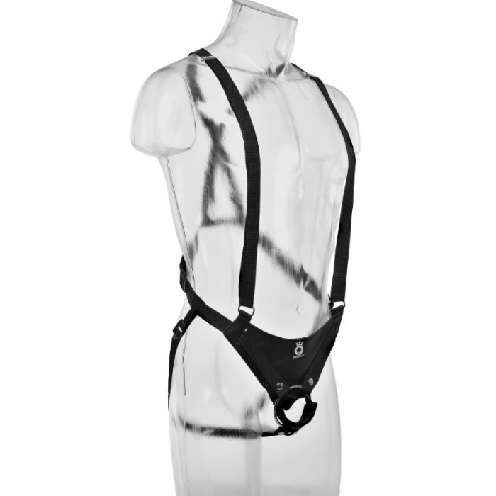 KING COCK - 25.5 CM HOLLOW STRAP-ON SUSPENDER SYSTEM FLESH - Amore24