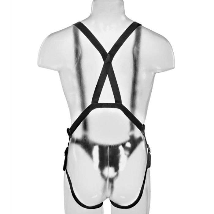KING COCK - 25.5 CM HOLLOW STRAP-ON SUSPENDER SYSTEM FLESH - Amore24