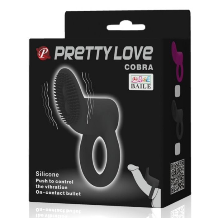 PRETTY LOVE - COBRA VIBRATOR RING BLACK - Amore24