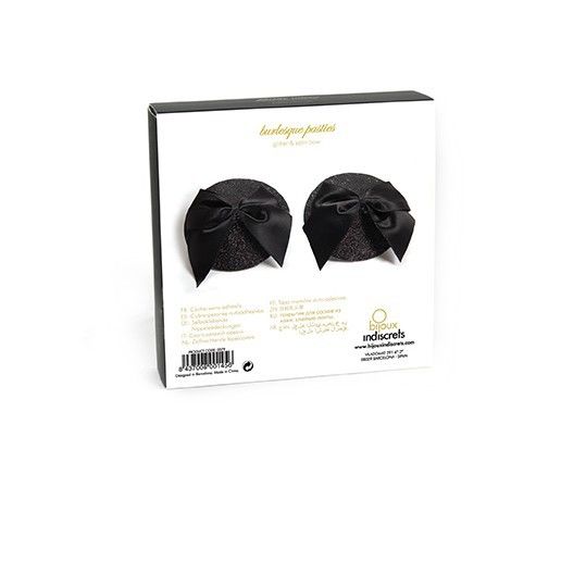 BIJOUX - BURLESQUE SHINY NIPPLE COVERS WITH BOW - Amore24