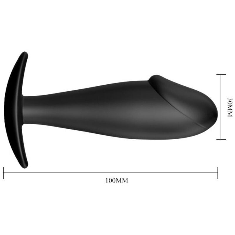 PRETTY LOVE - ANAL PLUG SILICONE PENIS FORM BLACK - Amore24