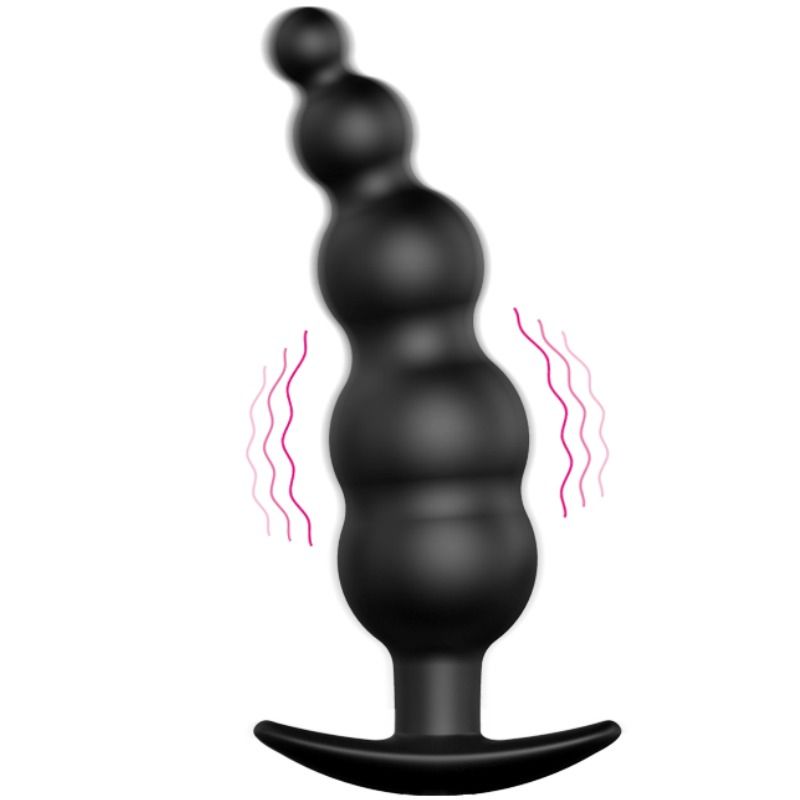 PRETTY LOVE - ANAL PLUG SILICONE EXTRA STIMULATION AND 12 VIBRATION MODES BLACK REMOTE CONTROL - Amore24