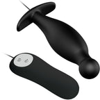 PRETTY LOVE - SILICONE ANAL PLUG 12 VIBRATION MODES BLACK - Amore24