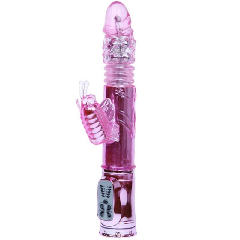 BAILE - RECHARGEABLE VIBRATOR WITH ROTATION AND THROBBING BUTTERF STIMULATOR - Amore24