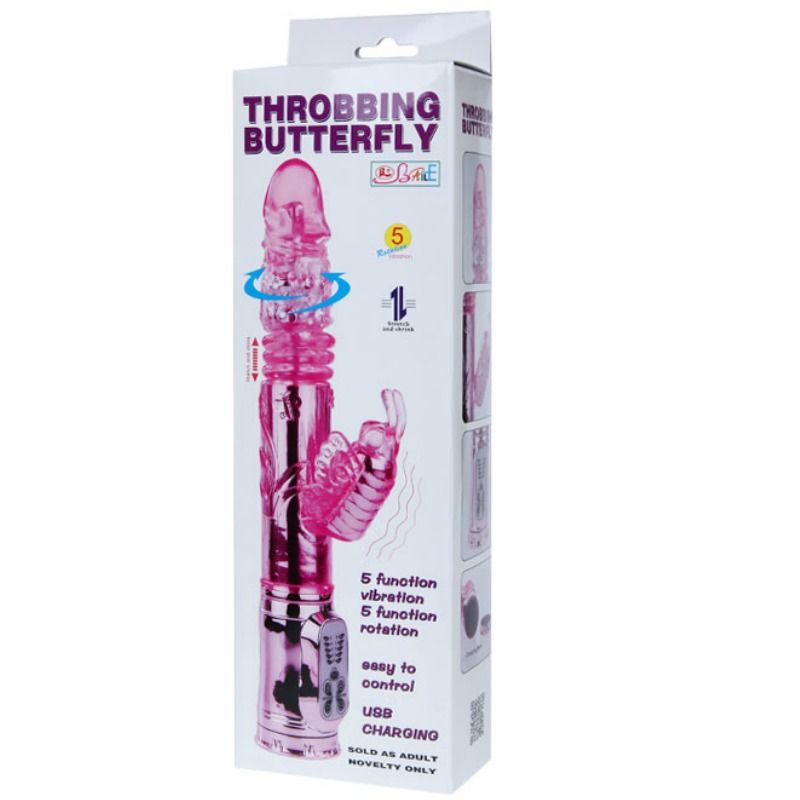 BAILE - RECHARGEABLE VIBRATOR WITH ROTATION AND THROBBING BUTTERF STIMULATOR - Amore24
