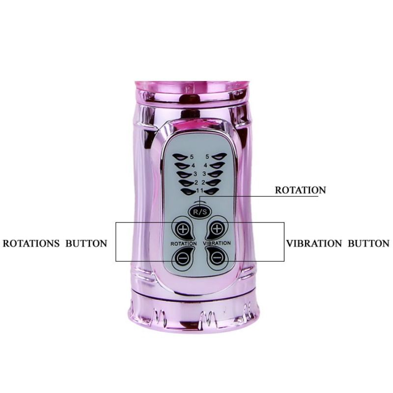 BAILE - RECHARGEABLE VIBRATOR WITH ROTATION AND THROBBING BUTTERF STIMULATOR - Amore24