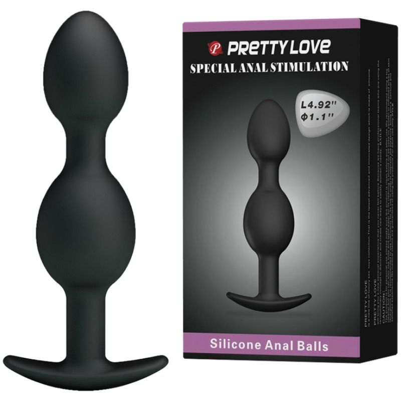 PRETTY LOVE - SILICONE ANAL BALLS 12.5 CM BLACK - Amore24