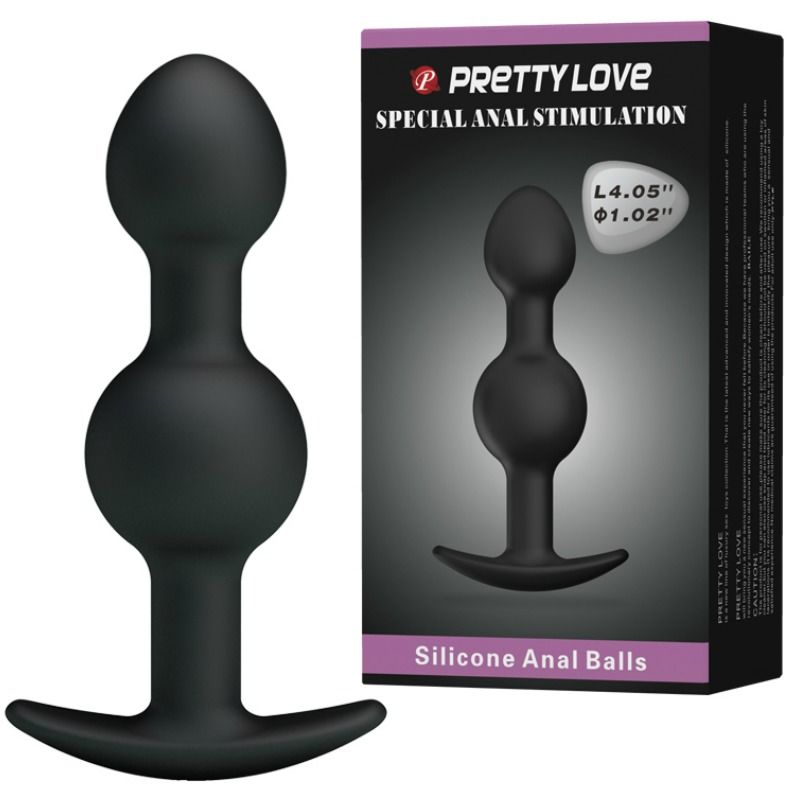PRETTY LOVE - SPECIAL STIMULATION SILICONE ANAL BALLS 10.3 CM BLACK - Amore24