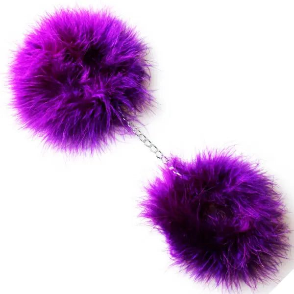 SECRETPLAY - PURPLE MARABOU HANDCUFFS - Amore24