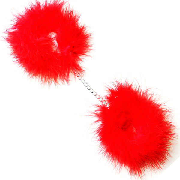 SECRETPLAY - RED MARABOU HANDCUFFS - Amore24