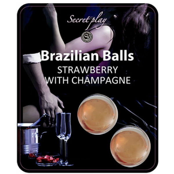 SECRETPLAY - STRAWBERRY AND CHAMPAGNE BRAZILIAN BALLS SET - Amore24