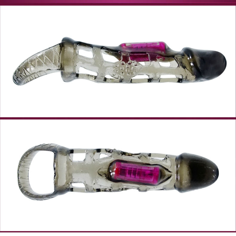 BAILE - PENIS EXTENSION SLEEVE WITH VIBRATION AND STRAP 13.5 CM - Amore24