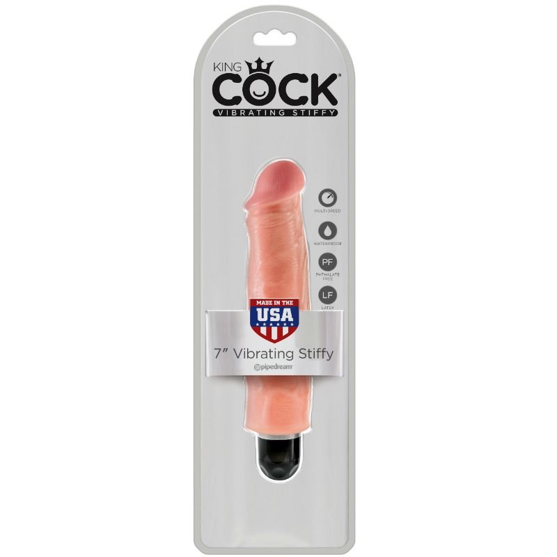 KING COCK - 17.8 CM VIBRATING STIFFY FLESH - Amore24
