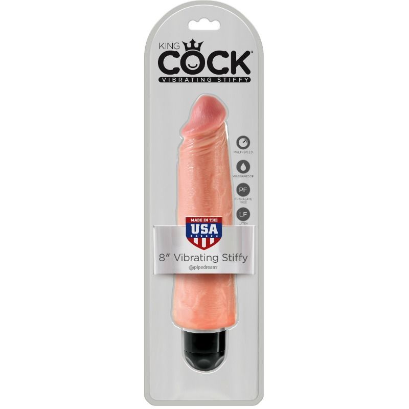 KING COCK - 20.3 CM VIBRATING STIFFY FLESH - Amore24