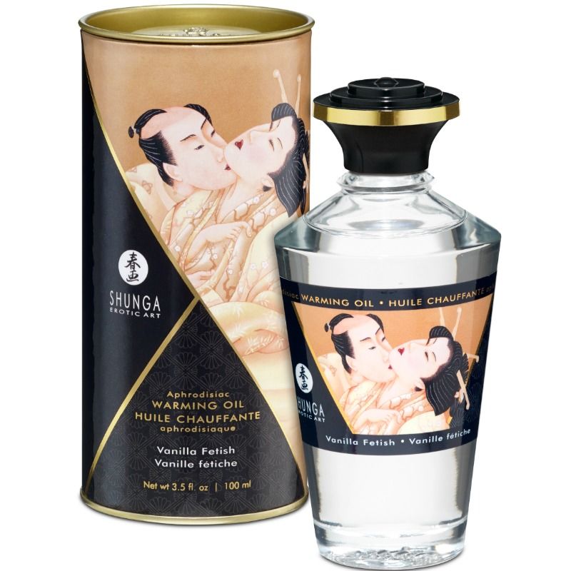 SHUNGA - FETISH VANILLA FLAVOR HEAT EFFECT MASSAGE OIL 100 ML - Amore24