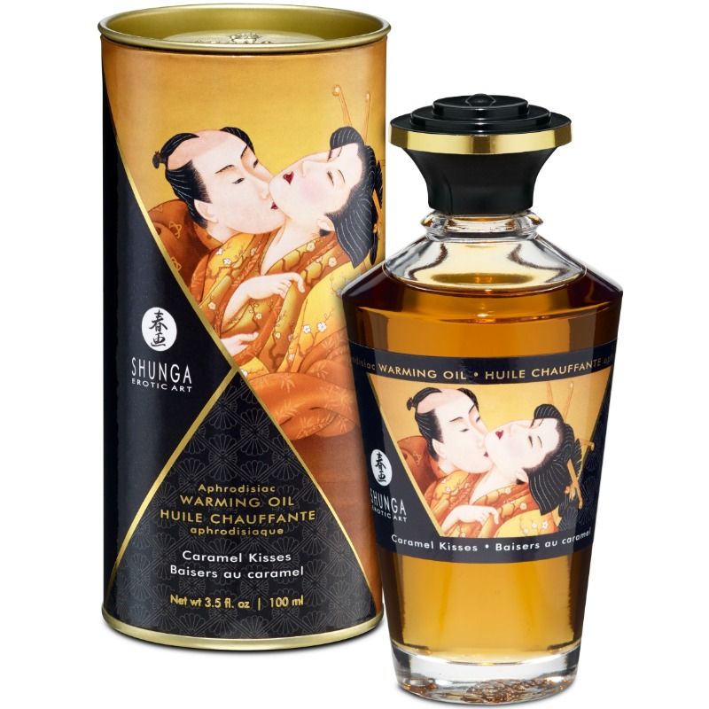 SHUNGA - MASSAGE OIL WITH HEAT EFFECT CARAMEL FLAVOR 100 ML - Amore24